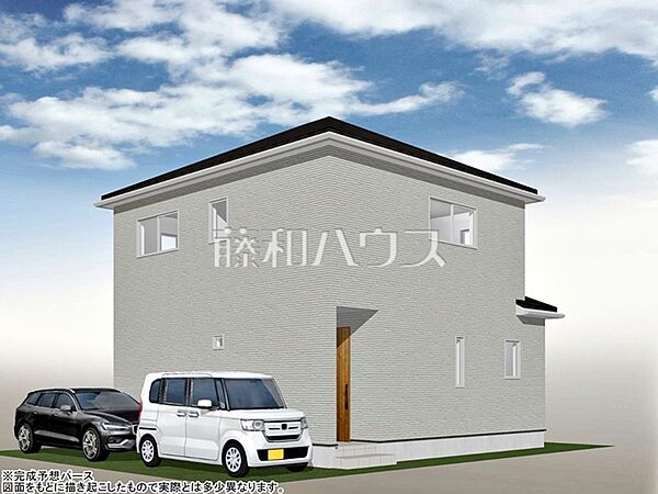 9号地　建物プラン例・北西側（パース・外観）　【小平市小川町1丁目】