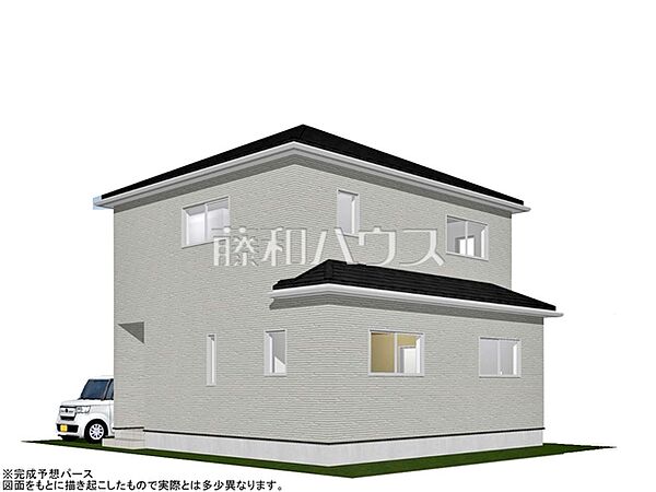 9号地　建物プラン例・南西側（パース・外観）　【小平市小川町1丁目】