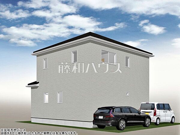 9号地　建物プラン例・北東側（パース・外観）　【小平市小川町1丁目】