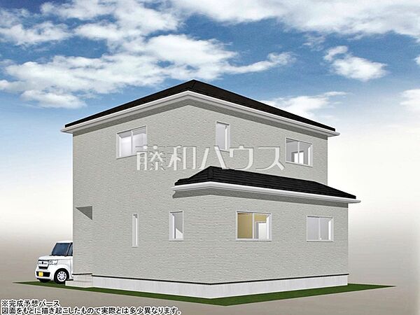 9号地　建物プラン例・南西側（パース・外観）　【小平市小川町1丁目】