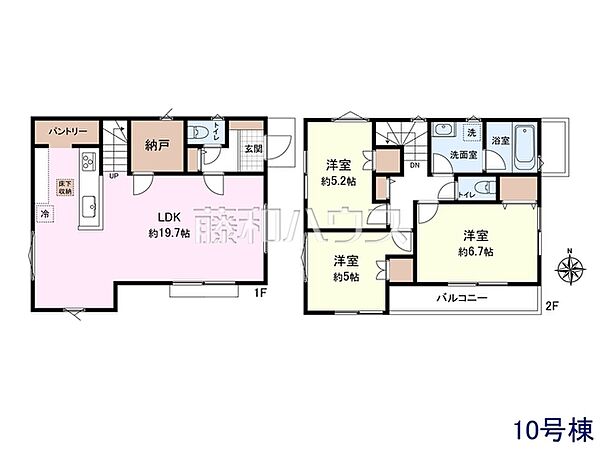 10号地　建物プラン例（間取図）　【小平市仲町】