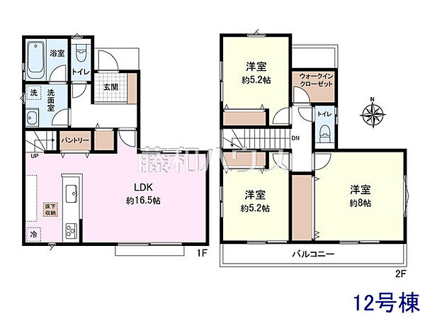 12号地　建物プラン例（間取図）　【小平市仲町】
