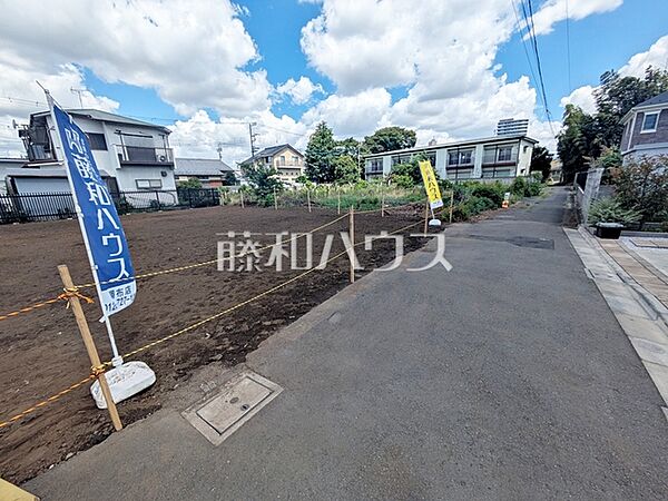 2号地　接道状況および現場風景　【調布市西つつじケ丘4丁目】