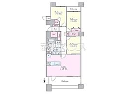 グランソシエ国立ウエストウイング 3LDKの間取図画像