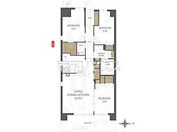 グランビュースクエア 3LDKの間取図画像
