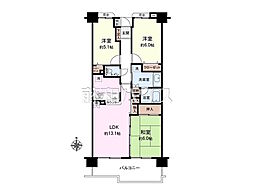 アンソレイユ国分寺 3LDKの間取図画像