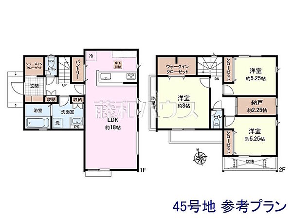 45号地　建物プラン例（間取図）　【東村山市恩多町5丁目】