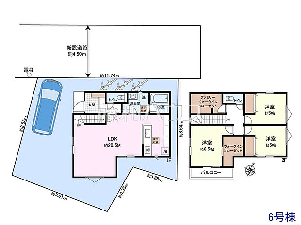 土地価格2590万円+建物価格1800万円=総額4390万円