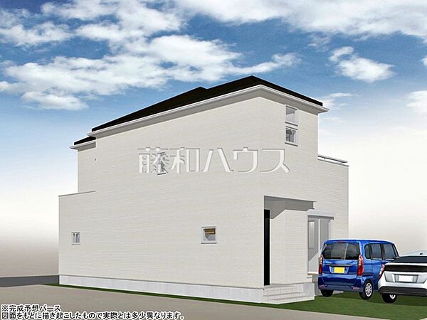 8号地　建物プラン例（南西パース・外観）　【東村山市恩多町5丁目】