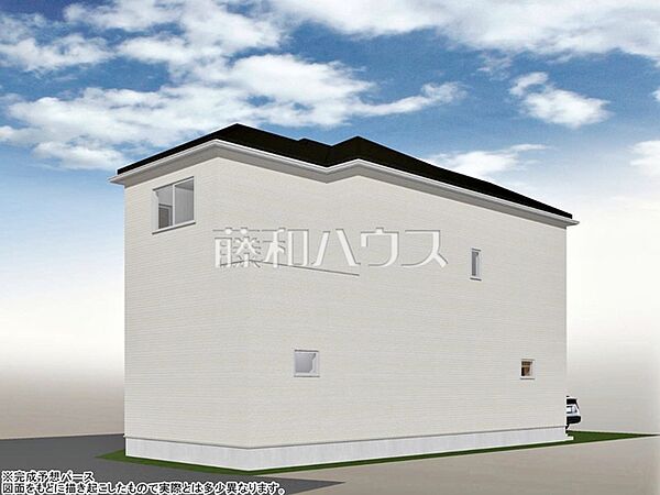 8号地　建物プラン例（北西パース・外観）　【東村山市恩多町5丁目】