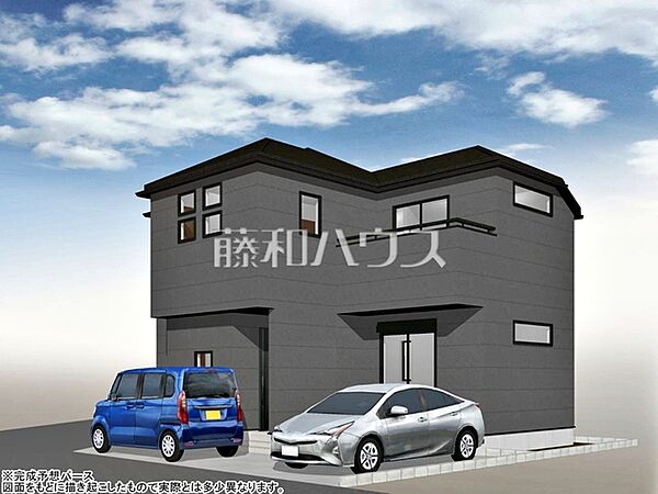 43号地　建物プラン例（南西パース・外観）　【東村山市恩多町5丁目】
