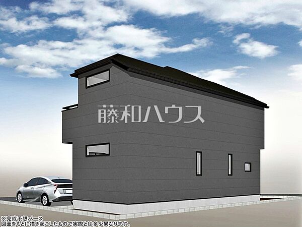 43号地　建物プラン例（南東パース・外観）　【東村山市恩多町5丁目】