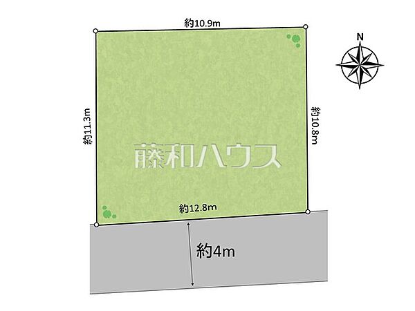 区画図　【日野市石田2丁目】 ※間口の広い建築し易い整形地です。
