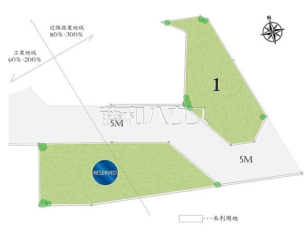 【1号地】全体区画図　【府中市寿町3丁目】