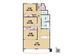 カクタス田無マンション 3LDKの間取図画像