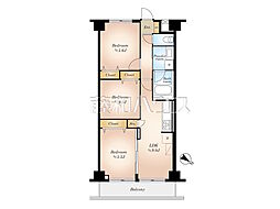 リーベスト立川 3LDKの間取図画像