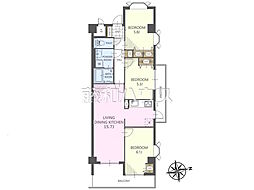 ライオンズマンション西所沢東一番館 3LDKの間取図画像