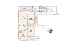 リッツタワー八王子 3LDKの間取図画像