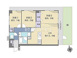 アイディーコート府中 3LDKの間取図画像