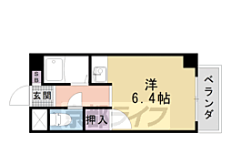 近鉄京都線 東寺駅 徒歩13分の賃貸マンション 4階1Kの間取り