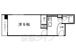 ピアッツァ・アルテ 5階1Kの間取り