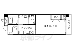 洛和ホーム　音羽の里 5階1Kの間取り