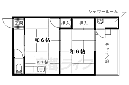 大塚山荘 1階2Kの間取り