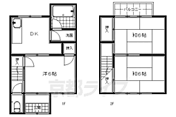 JR東海道・山陽本線 西大路駅 徒歩10分の賃貸一戸建て 3DKの間取り