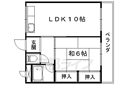 レジデンス上花山 2階1LDKの間取り