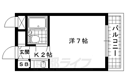 みささぎプチハイツ 1階1Kの間取り