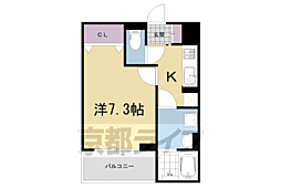 近鉄京都線 寺田駅 徒歩7分の賃貸アパート 1階1Kの間取り