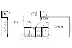 レジデンスＫ6 1階1LDKの間取り