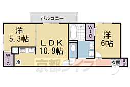ルーセント伏見稲荷 2階2LDKの間取り