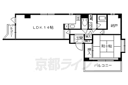 JR東海道・山陽本線 西大路駅 徒歩23分の賃貸マンション 5階1LDKの間取り