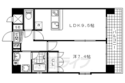 音羽ハイツ 5階1LDKの間取り
