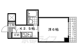 JR奈良線 宇治駅 徒歩5分の賃貸マンション 4階1Kの間取り
