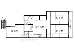 パレプリエII 3階3DKの間取り