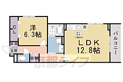 リボーン明誠 101 1階1LDKの間取り