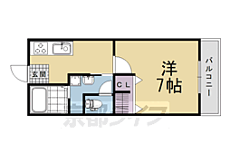望月コーポ 2階1Kの間取り