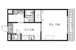 近鉄京都線 大久保駅 徒歩5分の賃貸マンション 3階1DKの間取り