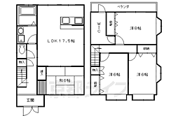 桃山南口貸家 4LDKの間取り