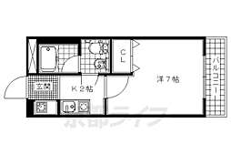 京阪宇治線 木幡駅 徒歩9分の賃貸マンション 1階1Kの間取り