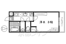 ロックブック中書島 2階1Kの間取り