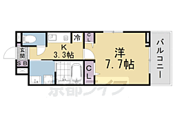 アビィ　ロード 201 2階1Kの間取り