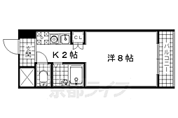 近鉄京都線 小倉駅 徒歩10分の賃貸マンション 6階1Kの間取り