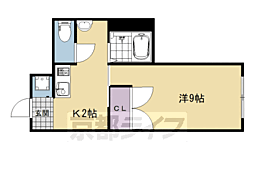 近鉄京都線 小倉駅 徒歩10分の賃貸マンション 5階1Kの間取り