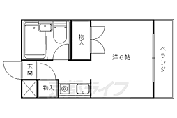 Ｄ’ｓ　Ｃｏｕｒｔ 2階ワンルームの間取り