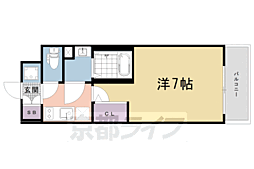 JR東海道・山陽本線 西大路駅 徒歩10分の賃貸マンション 10階1Kの間取り