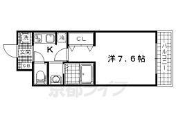 グレースコート御陵 1階1Kの間取り