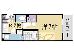 （仮称）京都山科御陵アパートメント 307 3階1Kの間取り